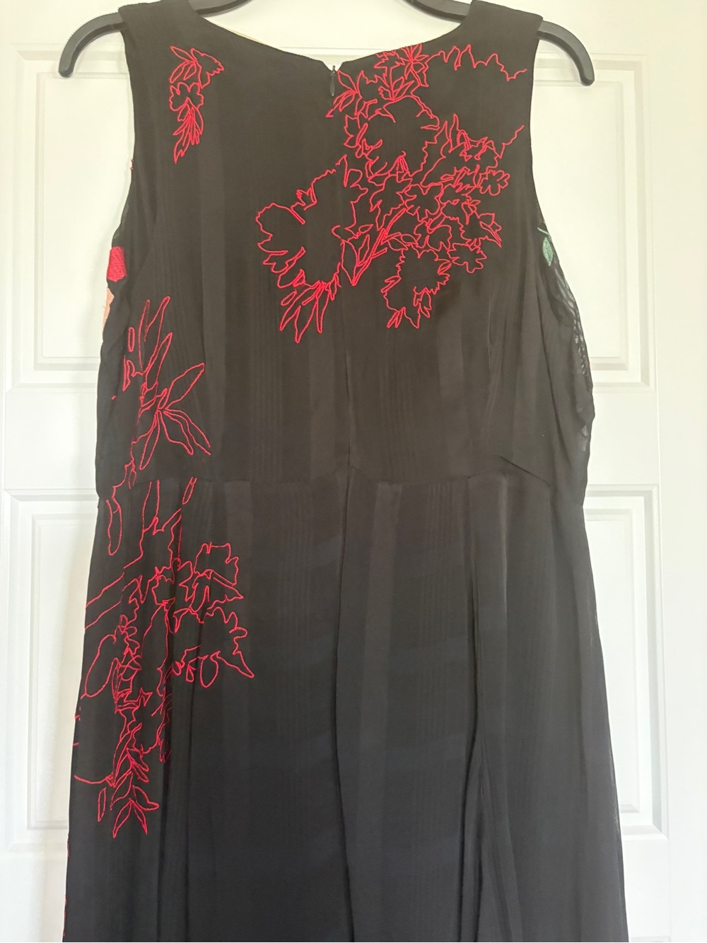 Soft Surroundings Black Floral Embroidered Sleeveless Dress - Picture 7 of 8